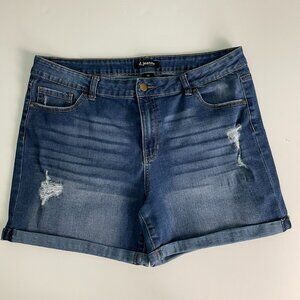 d jeans New York Women's Denim Shorts Size 14 Distressed Cuffed 5-pocket 176